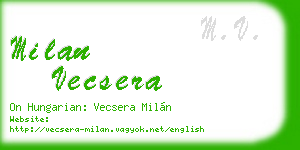 milan vecsera business card